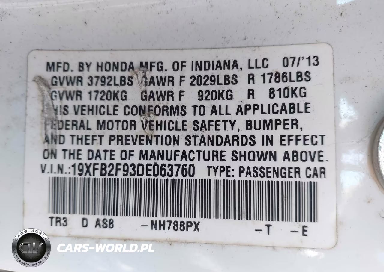 2013 Honda Civic Ex-L VIN:19XFB2F93DE063760 - 9