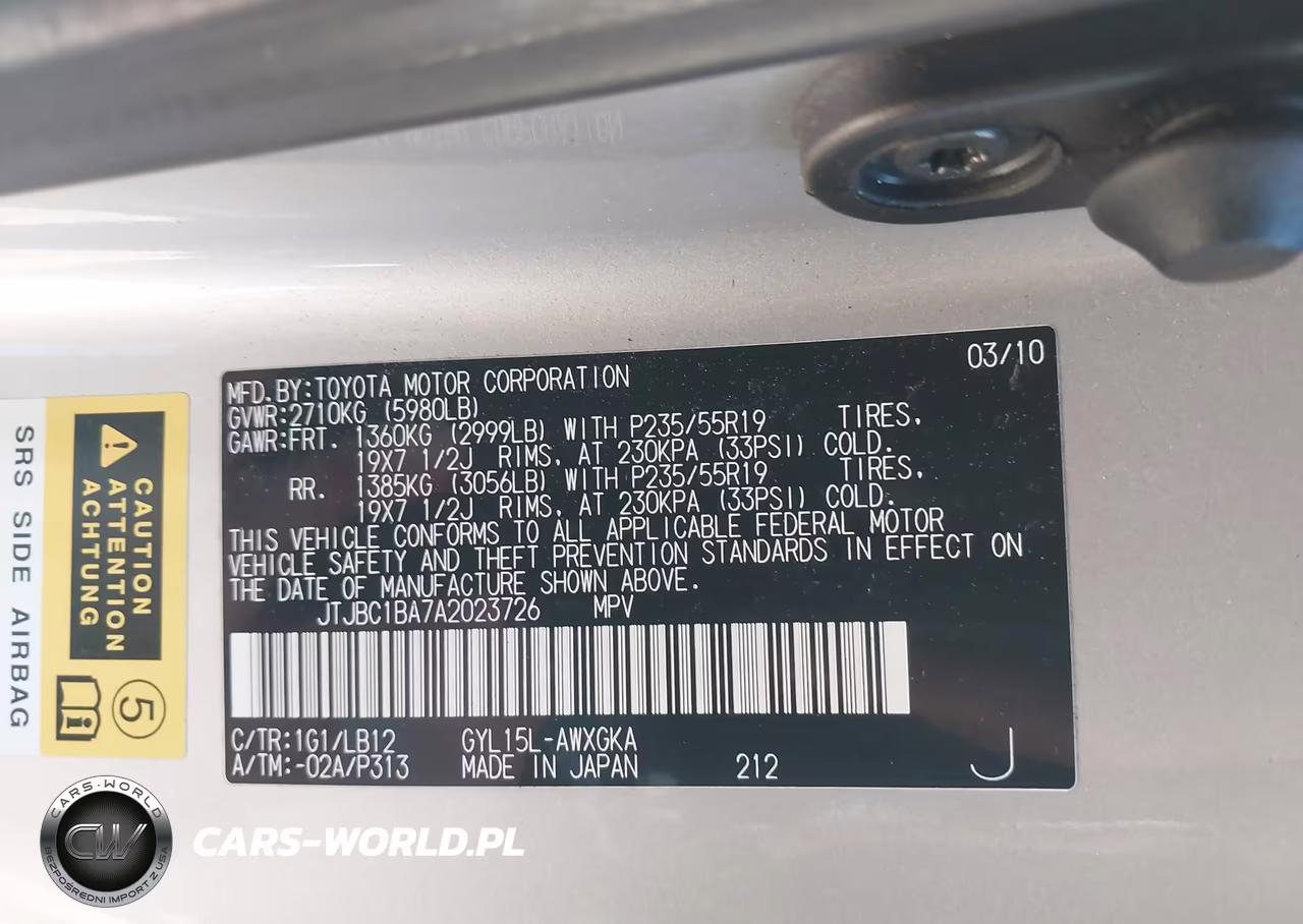2010 Lexus Rx 450H VIN:JTJBC1BA7A2023726 - 9
