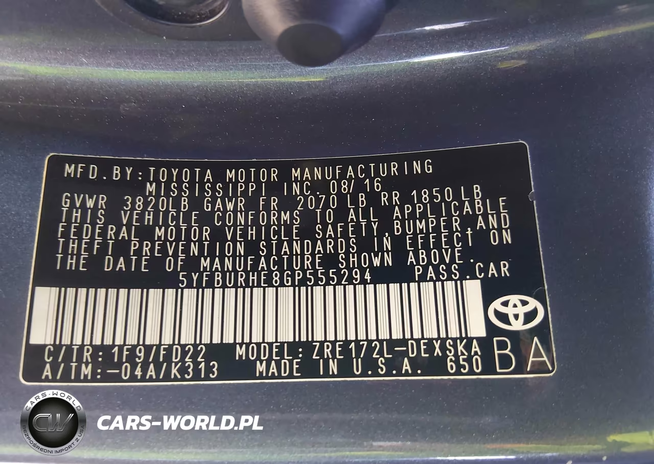 2016 Toyota Corolla S Plus VIN:5YFBURHE8GP555294 - 9