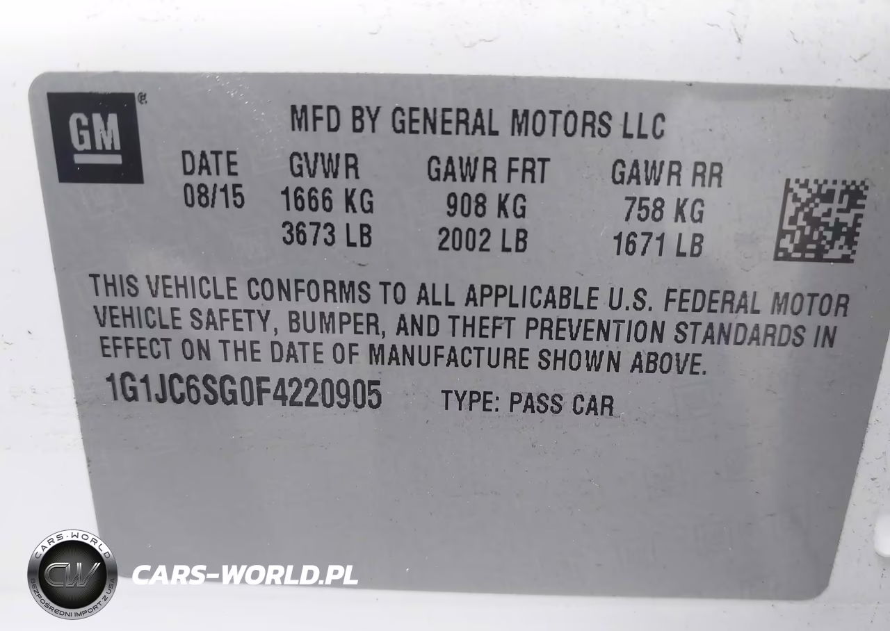 2015 Chevrolet Sonic Lt Auto VIN:1G1JC6SG0F4220905 - 9