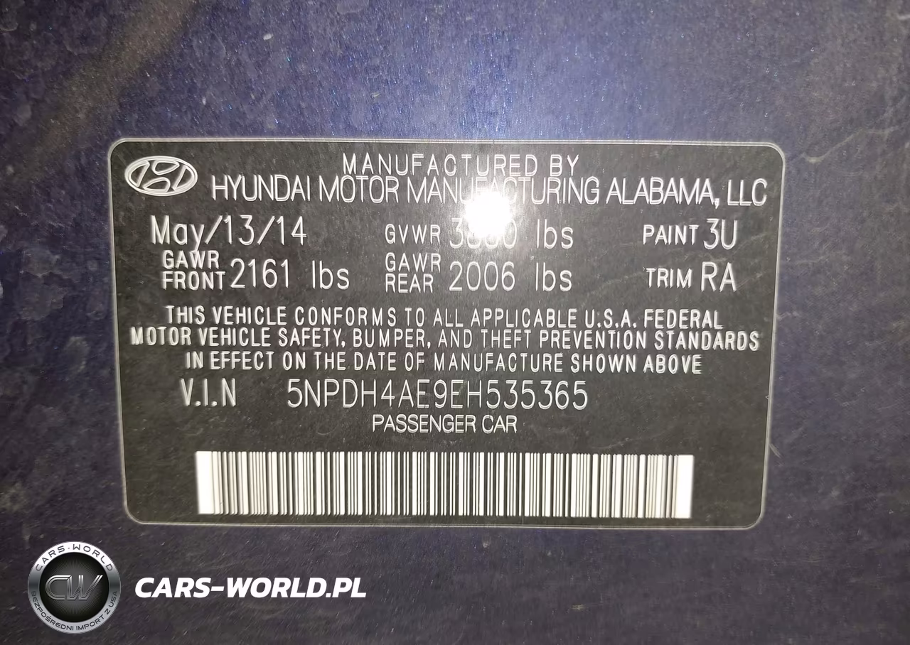 2014 Hyundai Elantra Se VIN:5NPDH4AE9EH535365 - 9