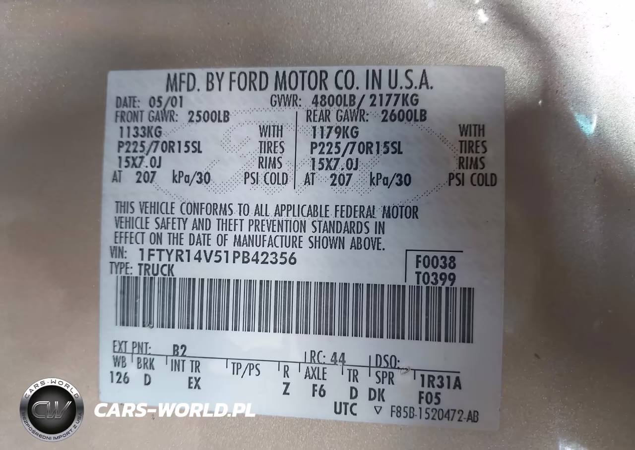 2001 Ford Ranger Edge-Xl-Xlt VIN:1FTYR14V51PB42356 - 9