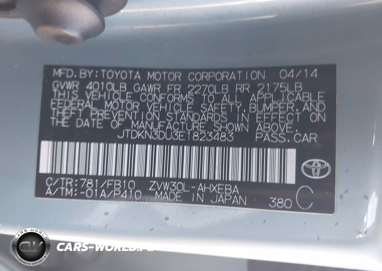 2014 Toyota Prius Two VIN:JTDKN3DU3E1823483 - 9