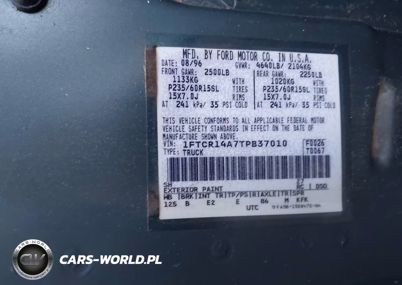 1996 Ford Ranger Super Cab VIN:1FTCR14A7TPB37010 - 9