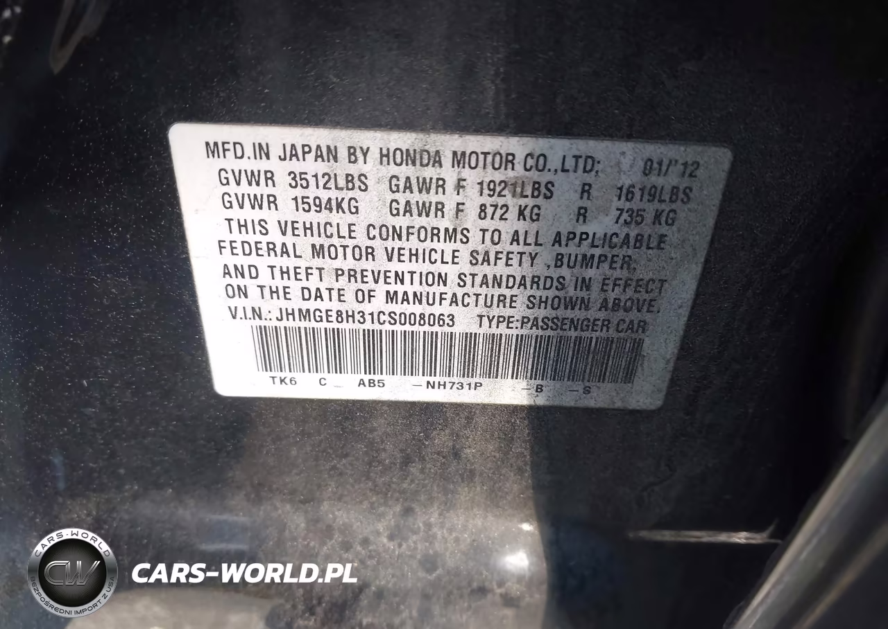 2012 Honda Fit VIN:JHMGE8H31CS008063 - 9