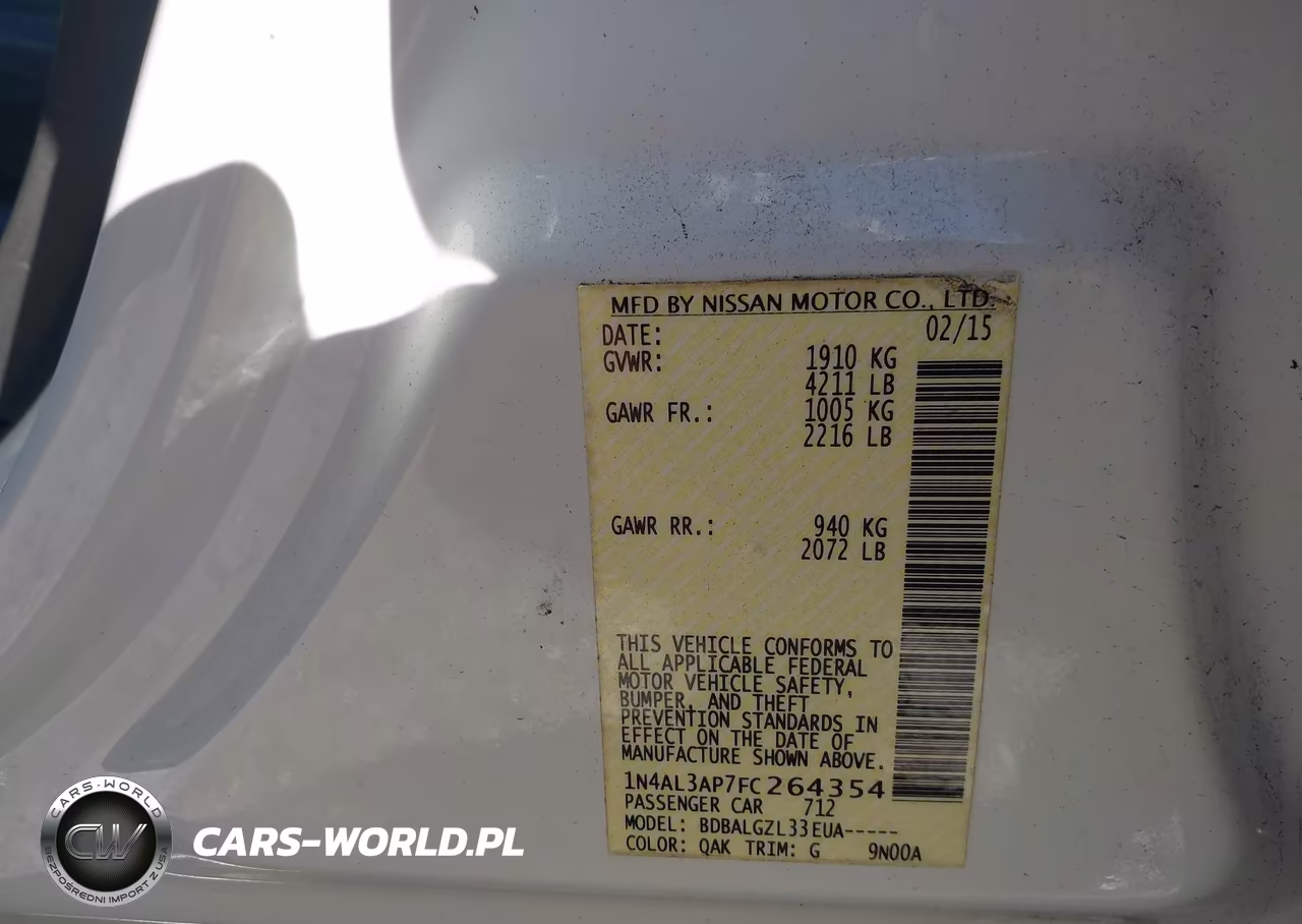 2015 Nissan Altima 2.5 S VIN:1N4AL3AP7FC264354 - 9