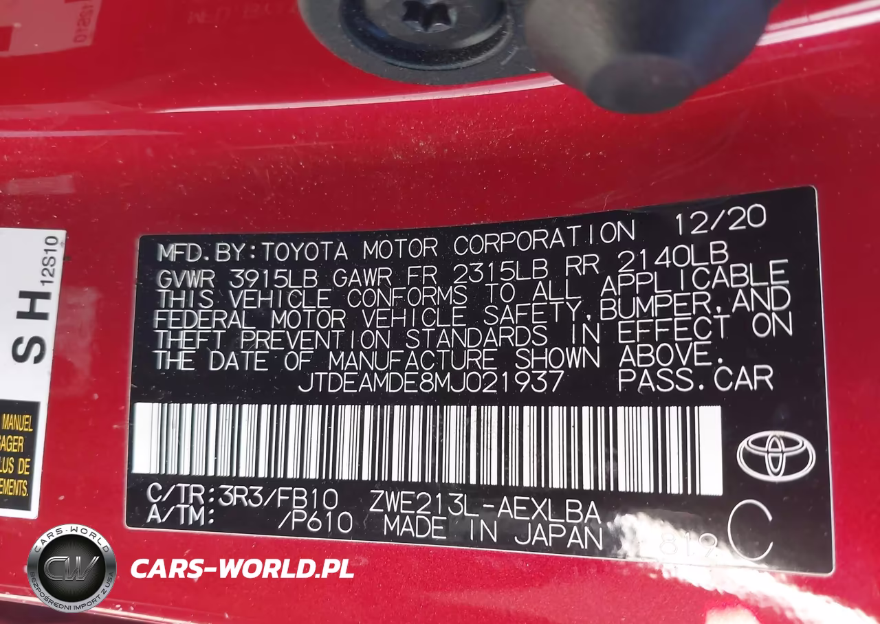 2021 Toyota Corolla Hybrid Le VIN:JTDEAMDE8MJ021937 - 9