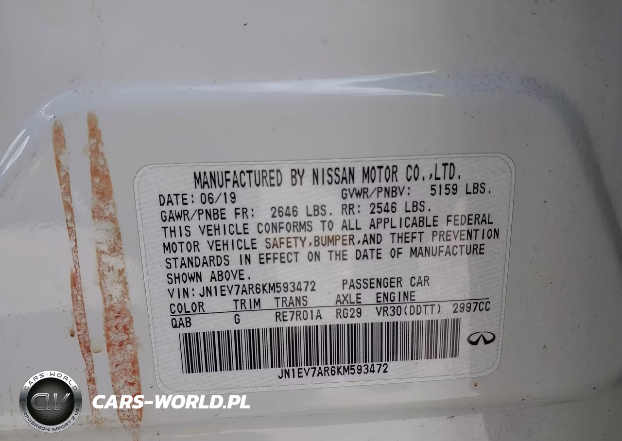 2019 Infiniti Q50 Luxe VIN:JN1EV7AR6KM593472 - 9