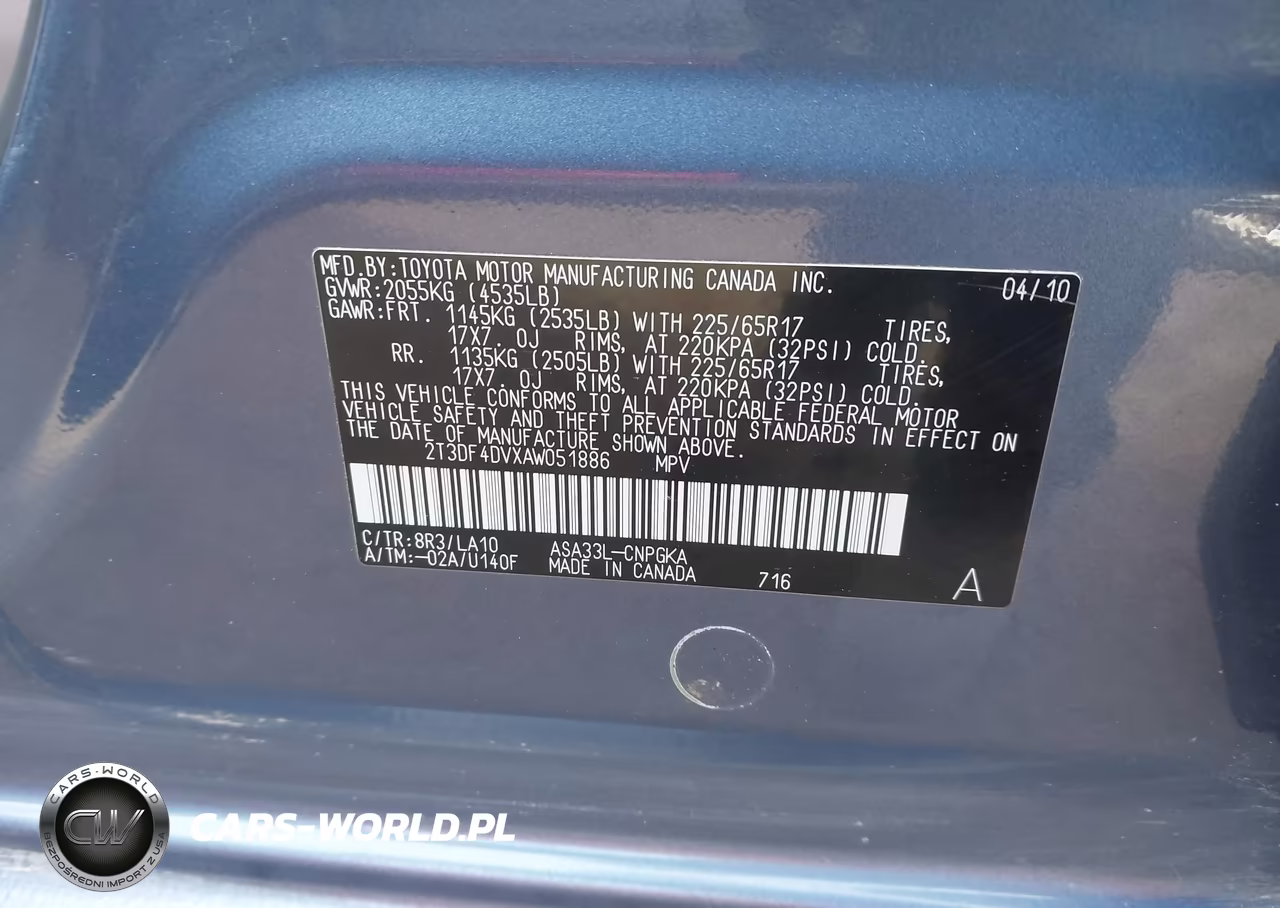 2010 Toyota Rav4 Limited VIN:2T3DF4DVXAW051886 - 9