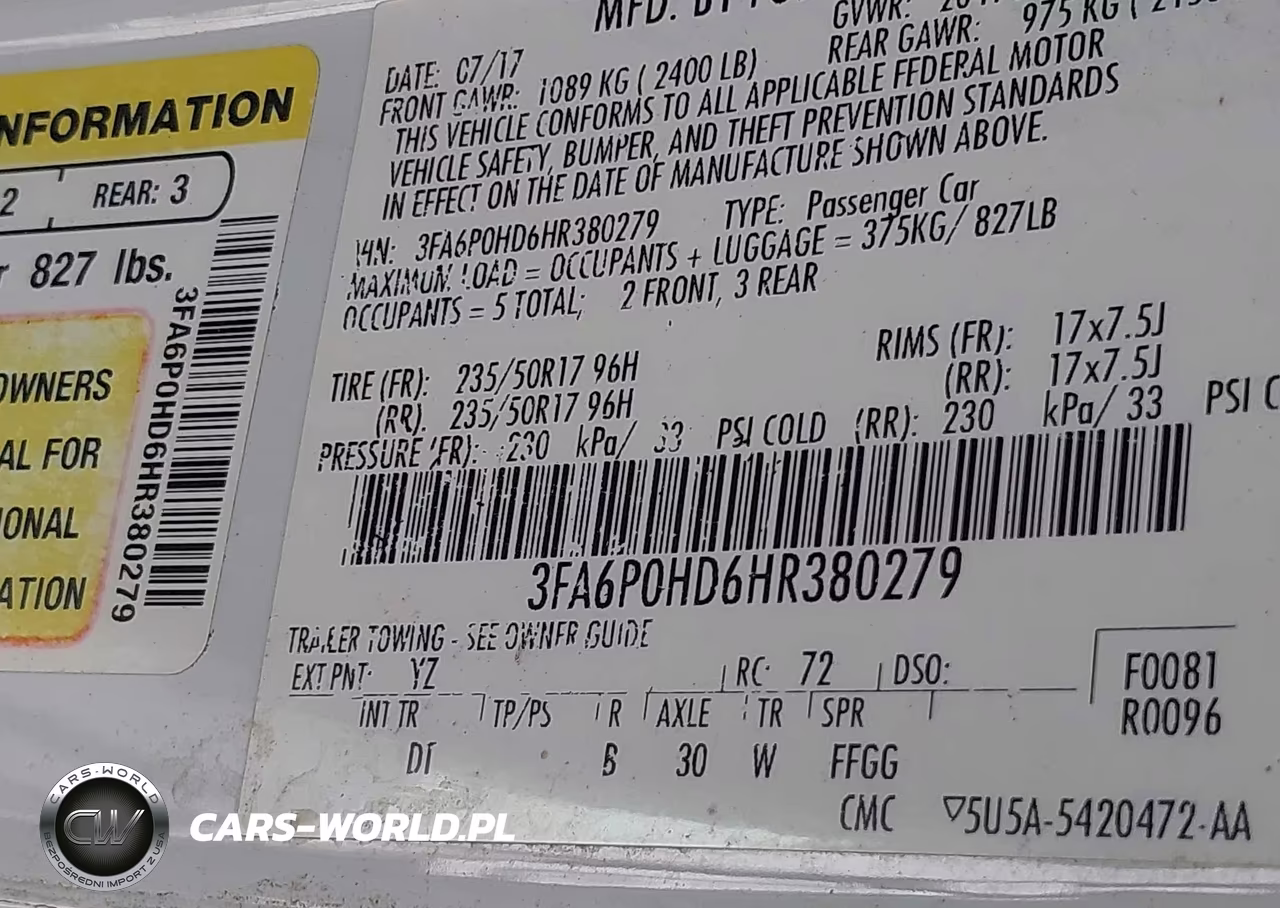 2017 Ford Fusion Se VIN:3FA6P0HD6HR380279 - 9