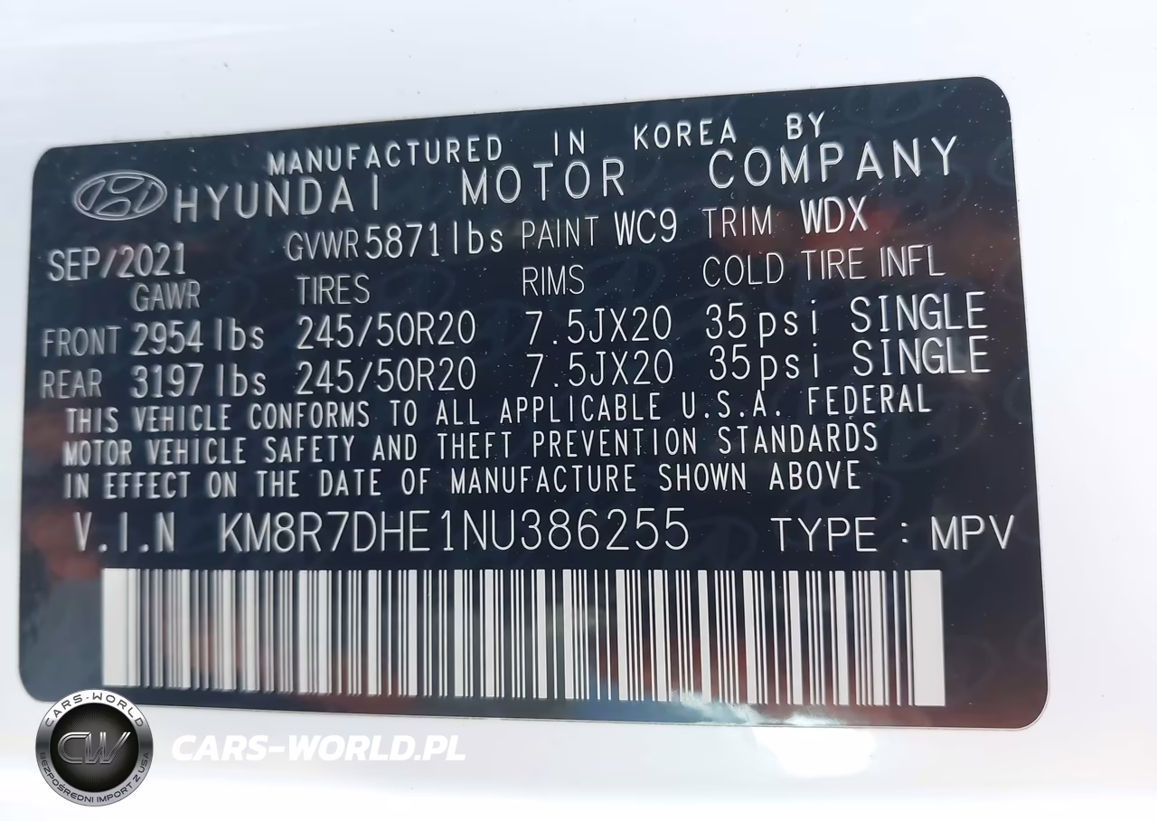 2022 Hyundai Palisade Calligraphy VIN:KM8R7DHE1NU386255 - 9