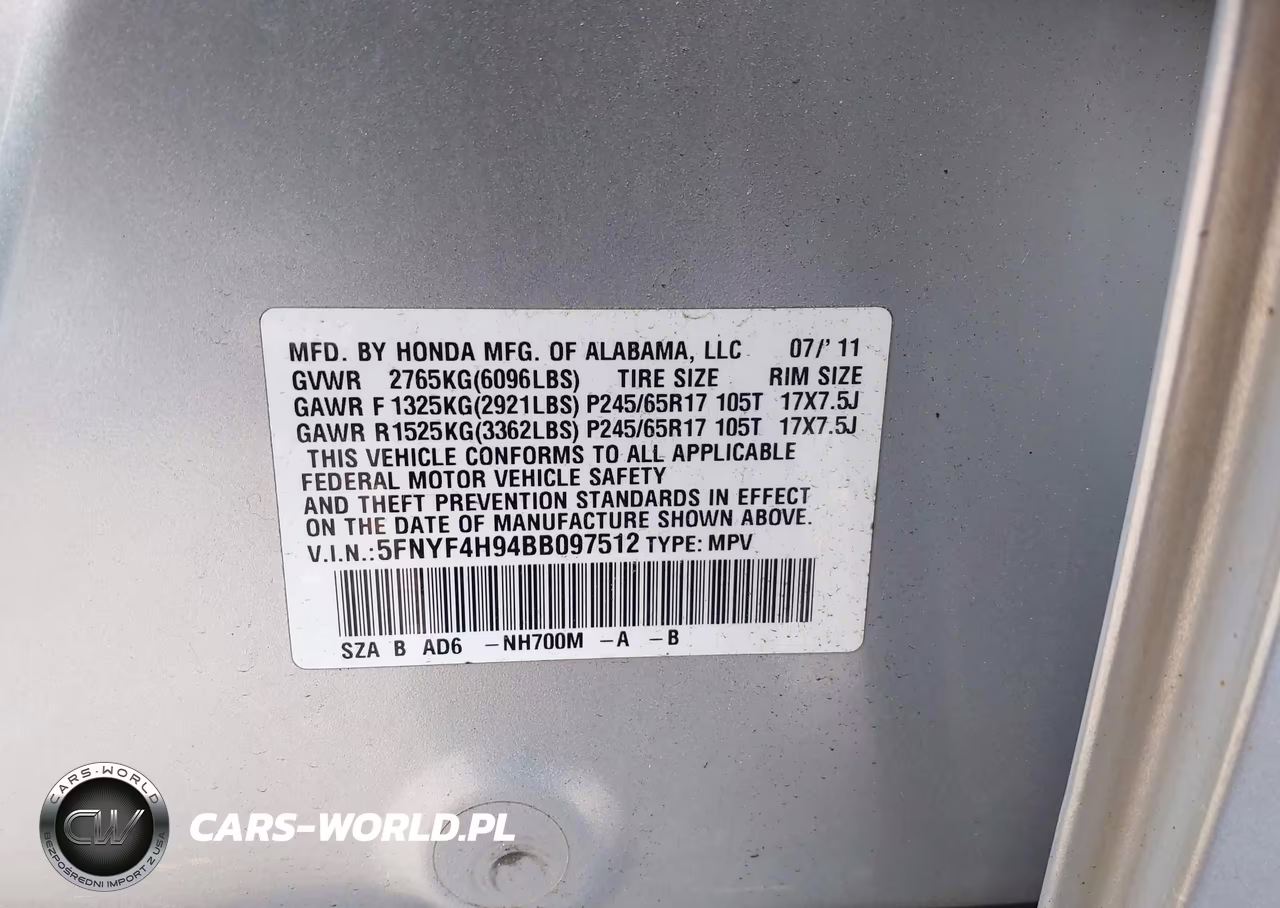 2011 Honda Pilot Touring VIN:5FNYF4H94BB097512 - 9