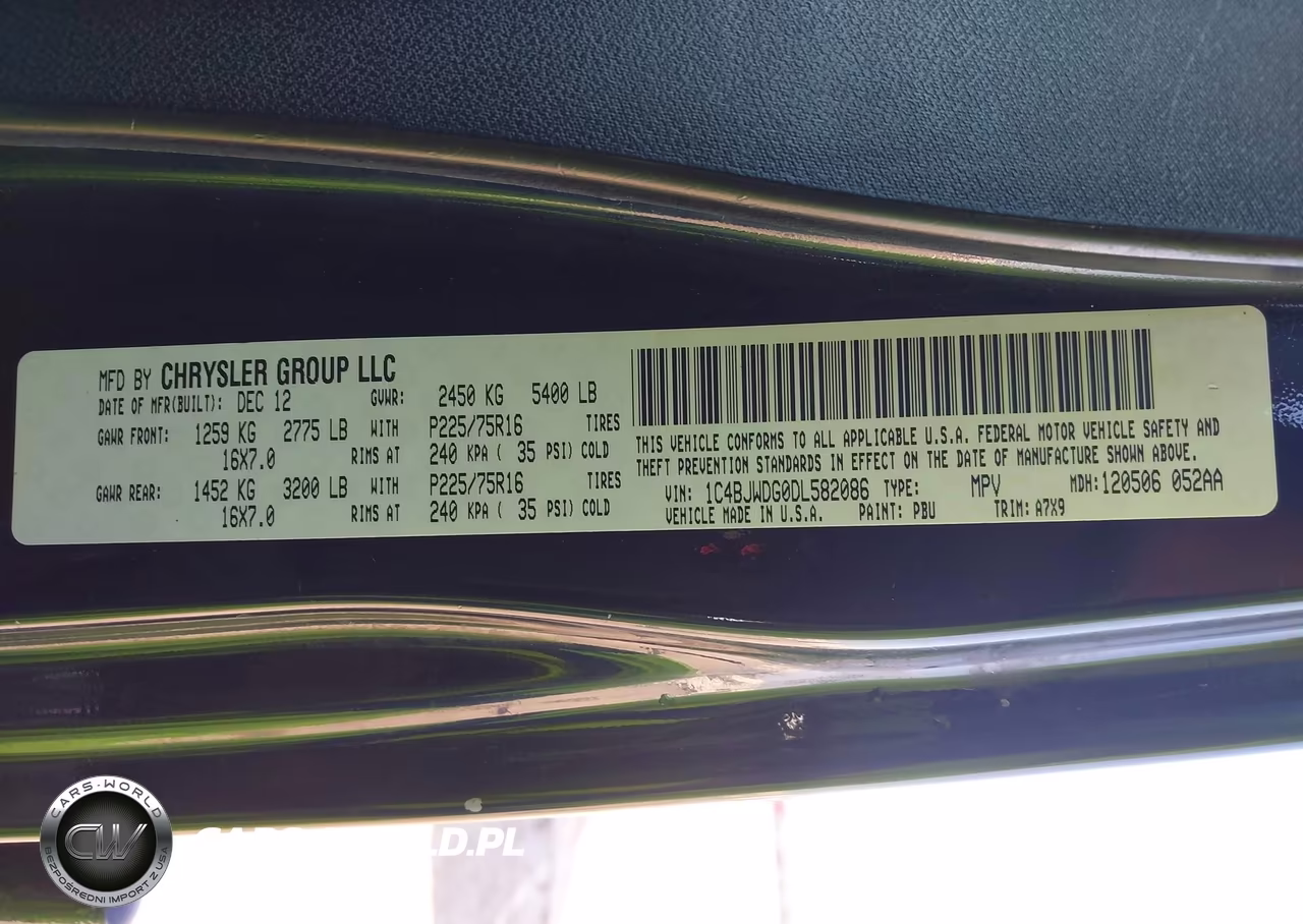 2013 Jeep Wrangler Unlimited Sport VIN:1C4BJWDG0DL582086 - 9