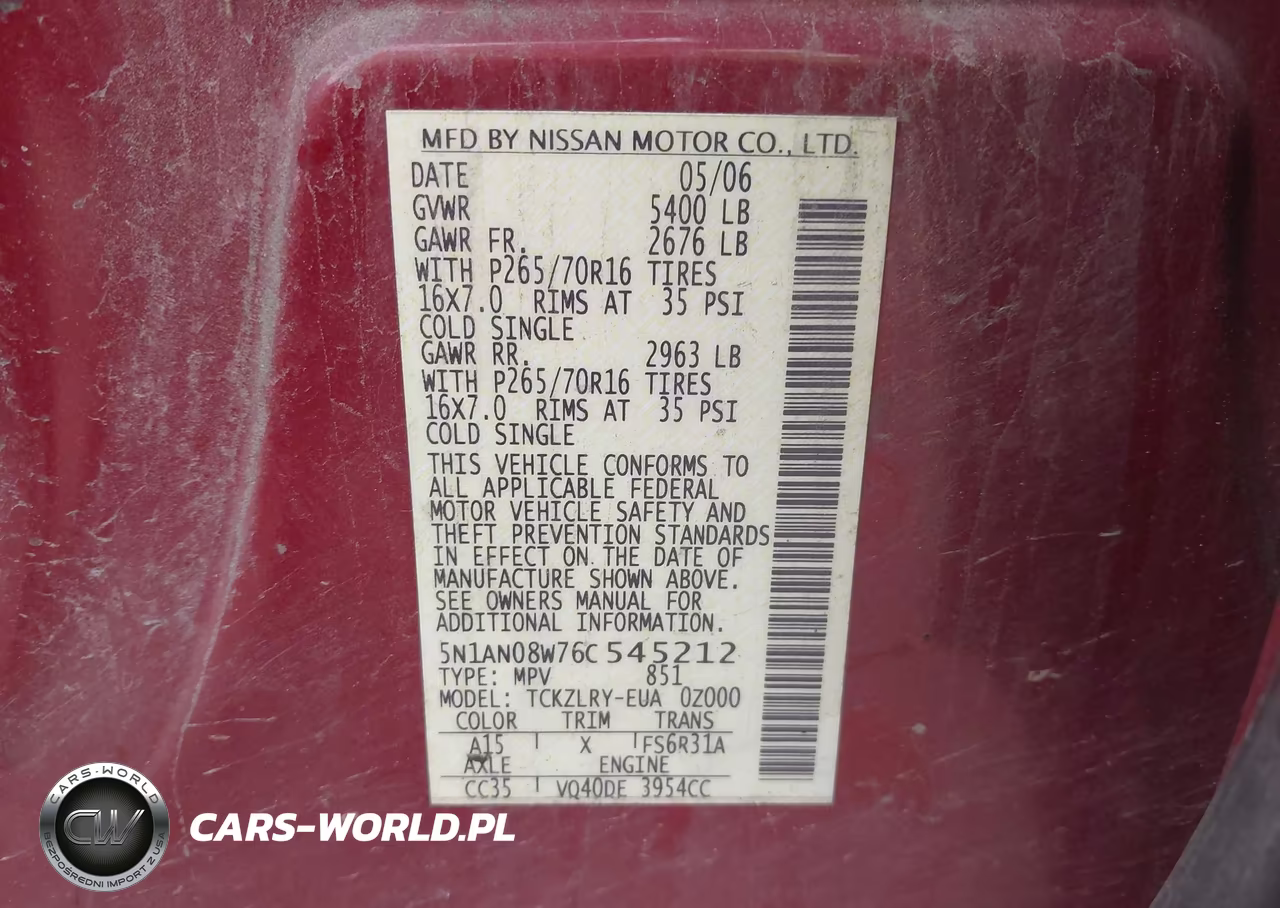 2006 Nissan Xterra S VIN:5N1AN08W76C545212 - 9