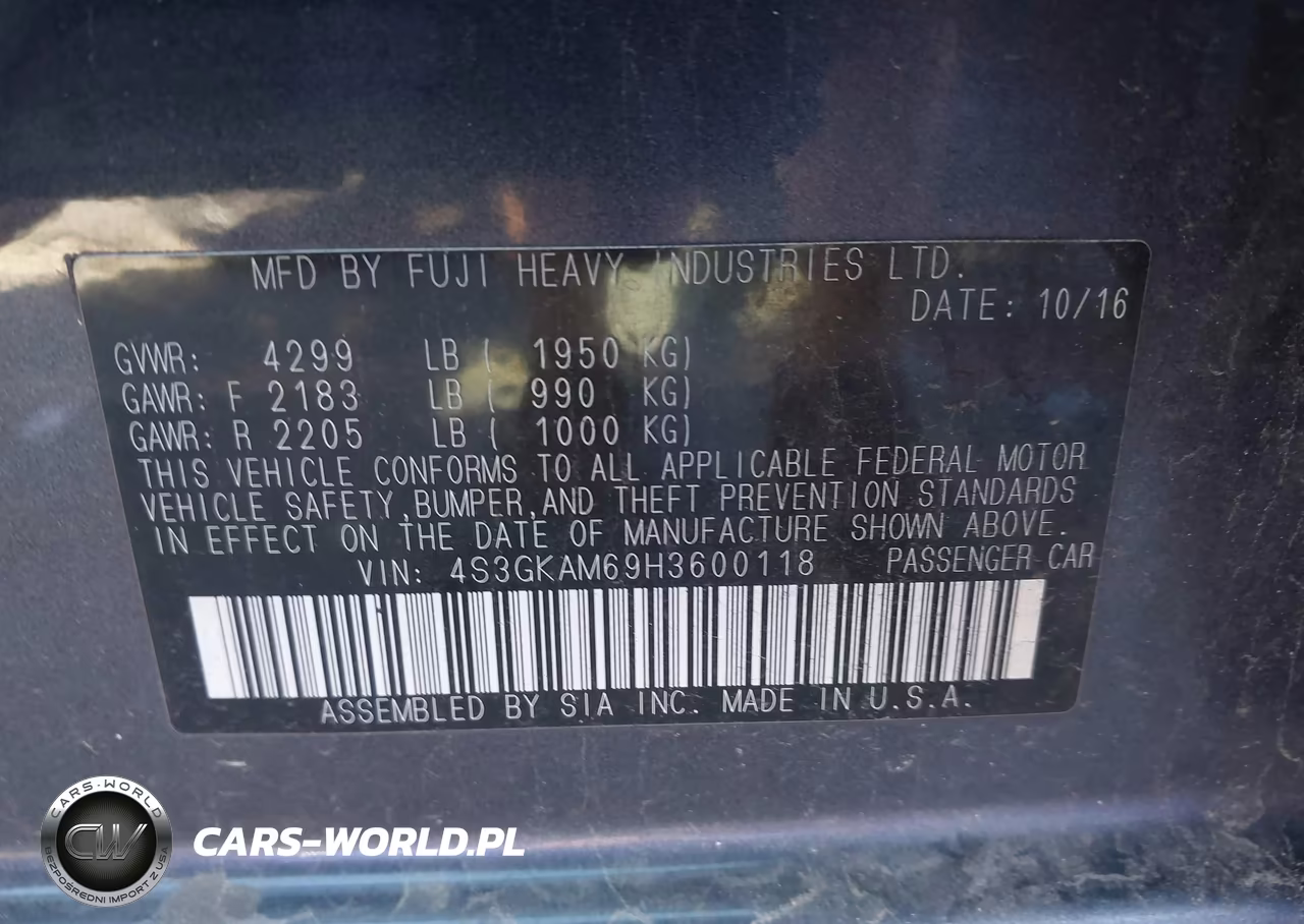 2017 Subaru Impreza 2.0I Sport VIN:4S3GKAM69H3600118 - 9