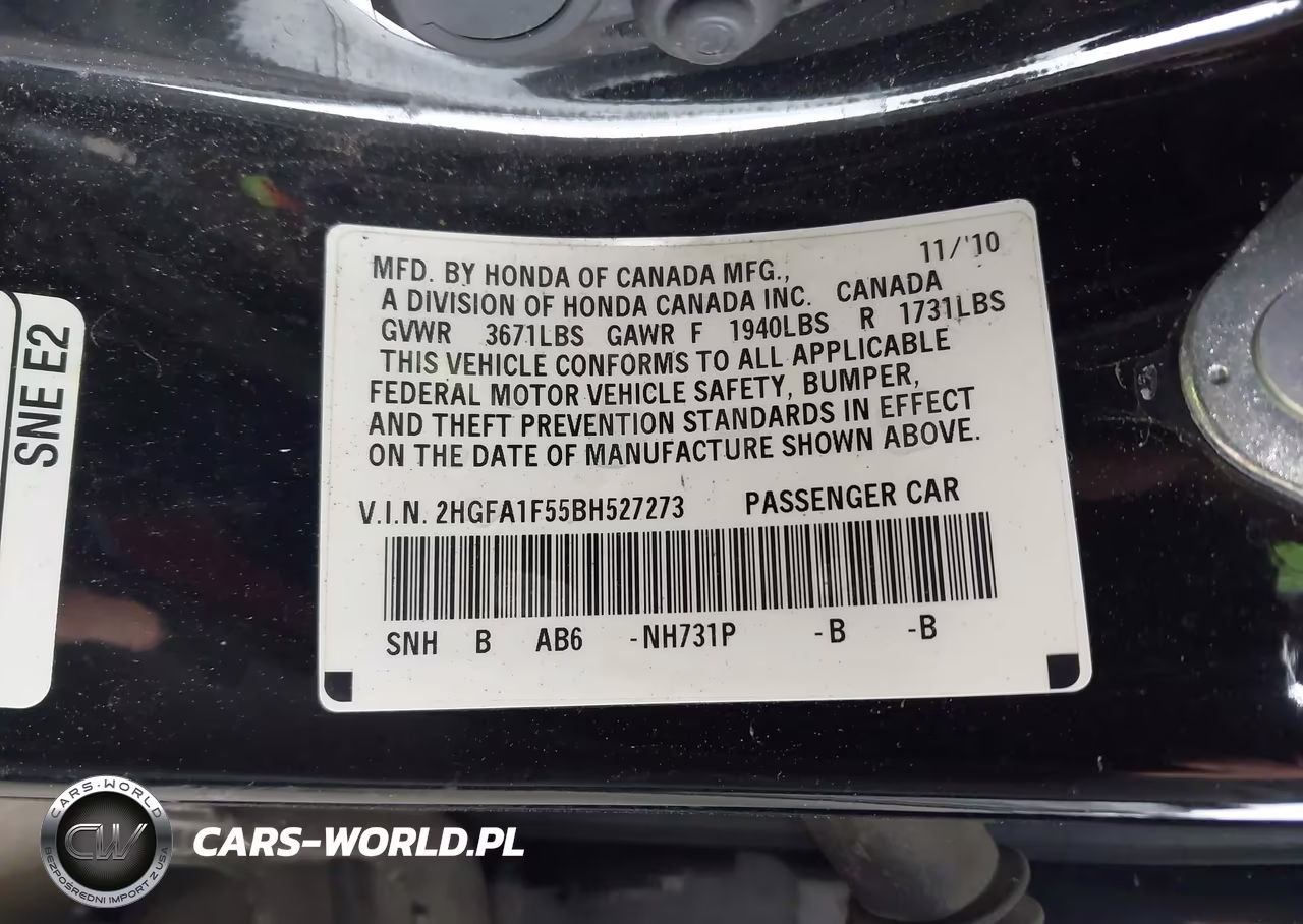 2011 Honda Civic Lx VIN:2HGFA1F55BH527273 - 9