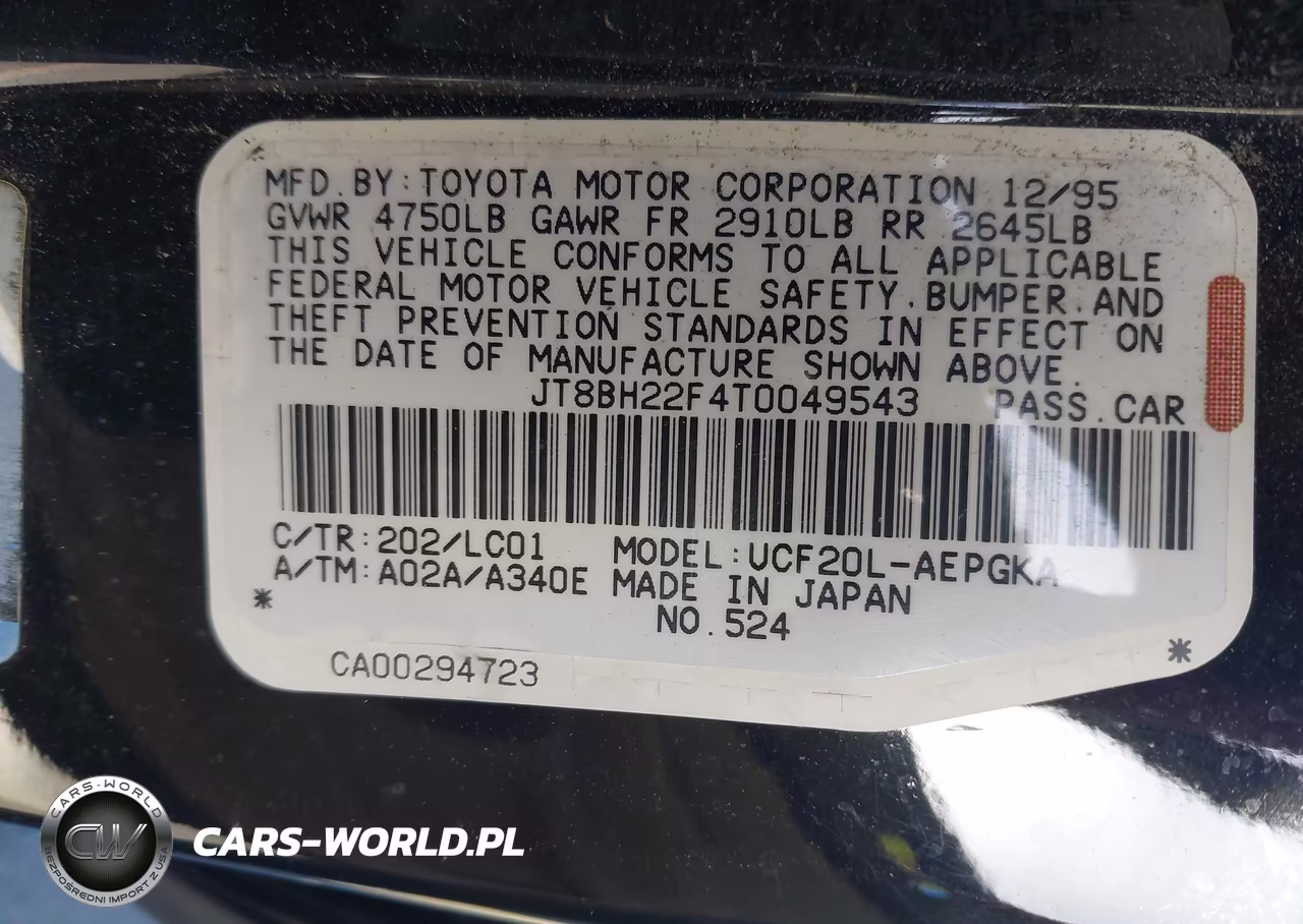 1996 Lexus Ls 400 VIN:JT8BH22F4T0049543 - 9