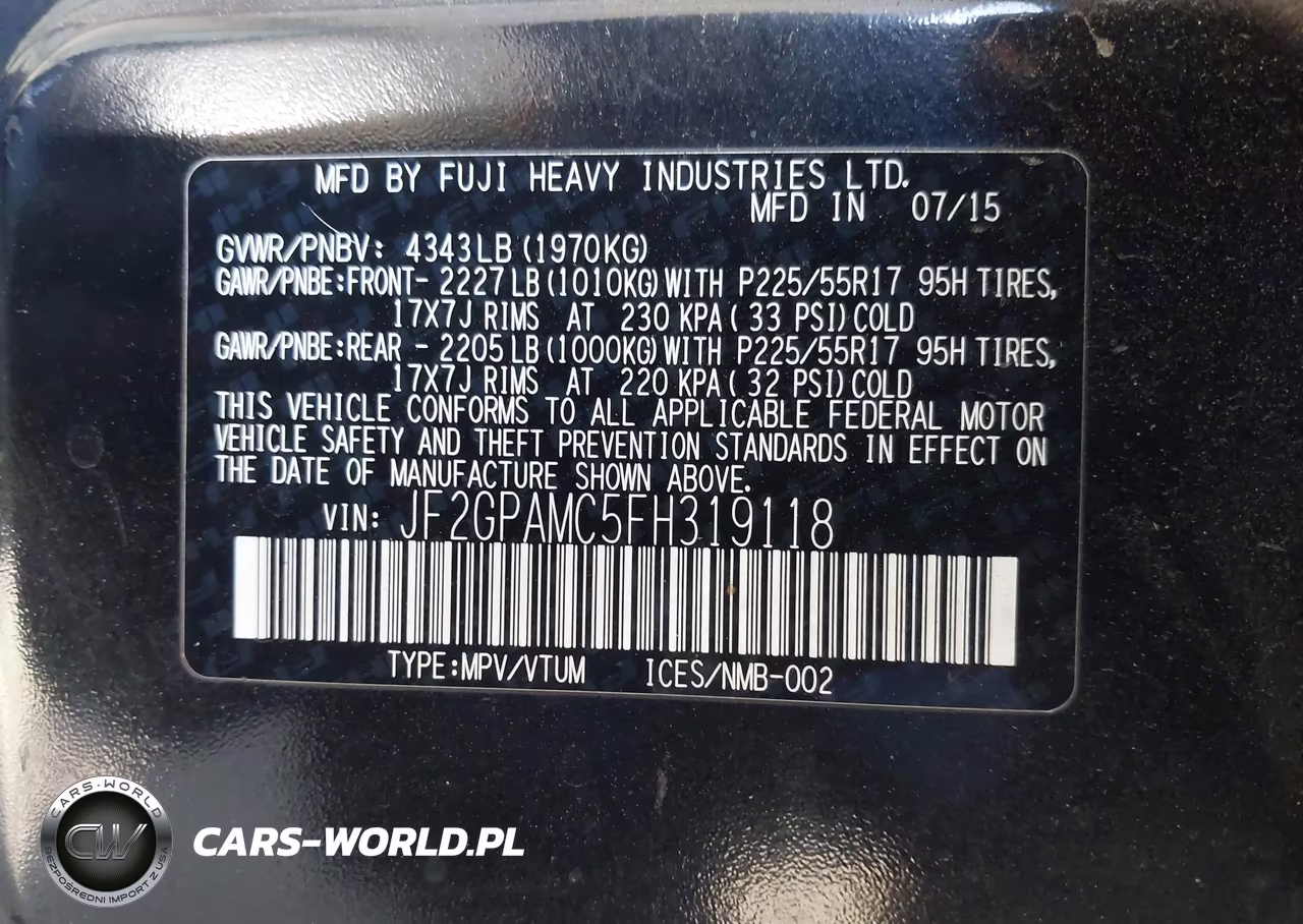 2015 Subaru Xv Crosstrek 2.0I Limited VIN:JF2GPAMC5FH319118 - 9