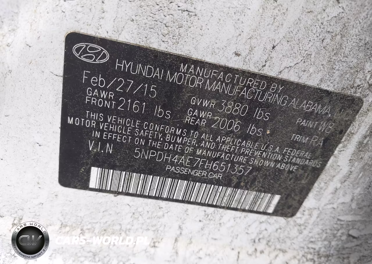 2015 Hyundai Elantra Se VIN:5NPDH4AE7FH651357 - 9