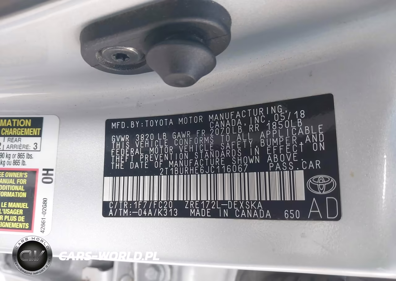 2018 Toyota Corolla Se VIN:2T1BURHE6JC116067 - 9