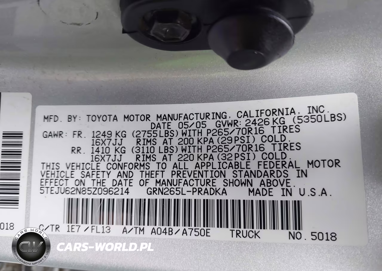 2005 Toyota Tacoma Prerunner V6 VIN:5TEJU62N85Z096214 - 9