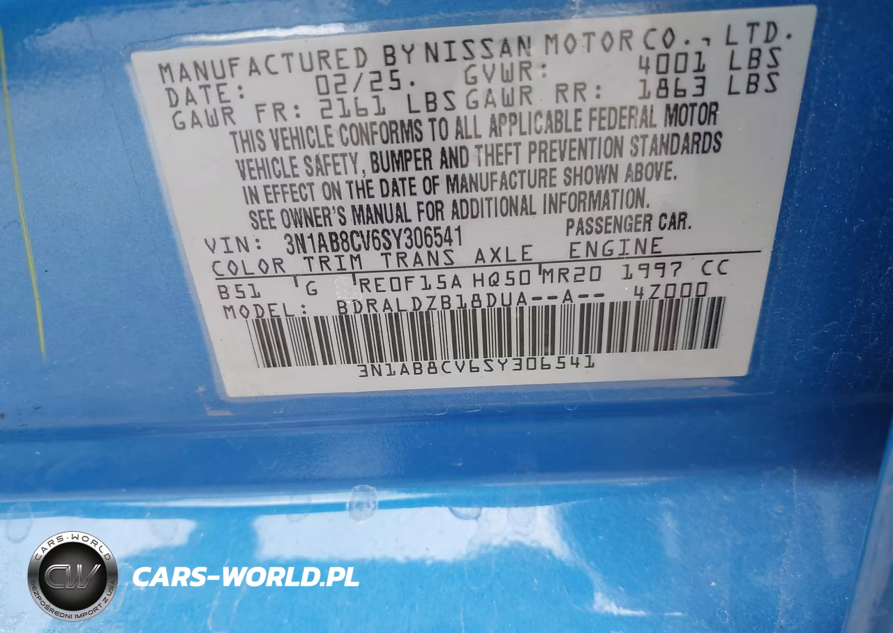 2025 Nissan Sentra Sv VIN:3N1AB8CV6SY306541 - 9