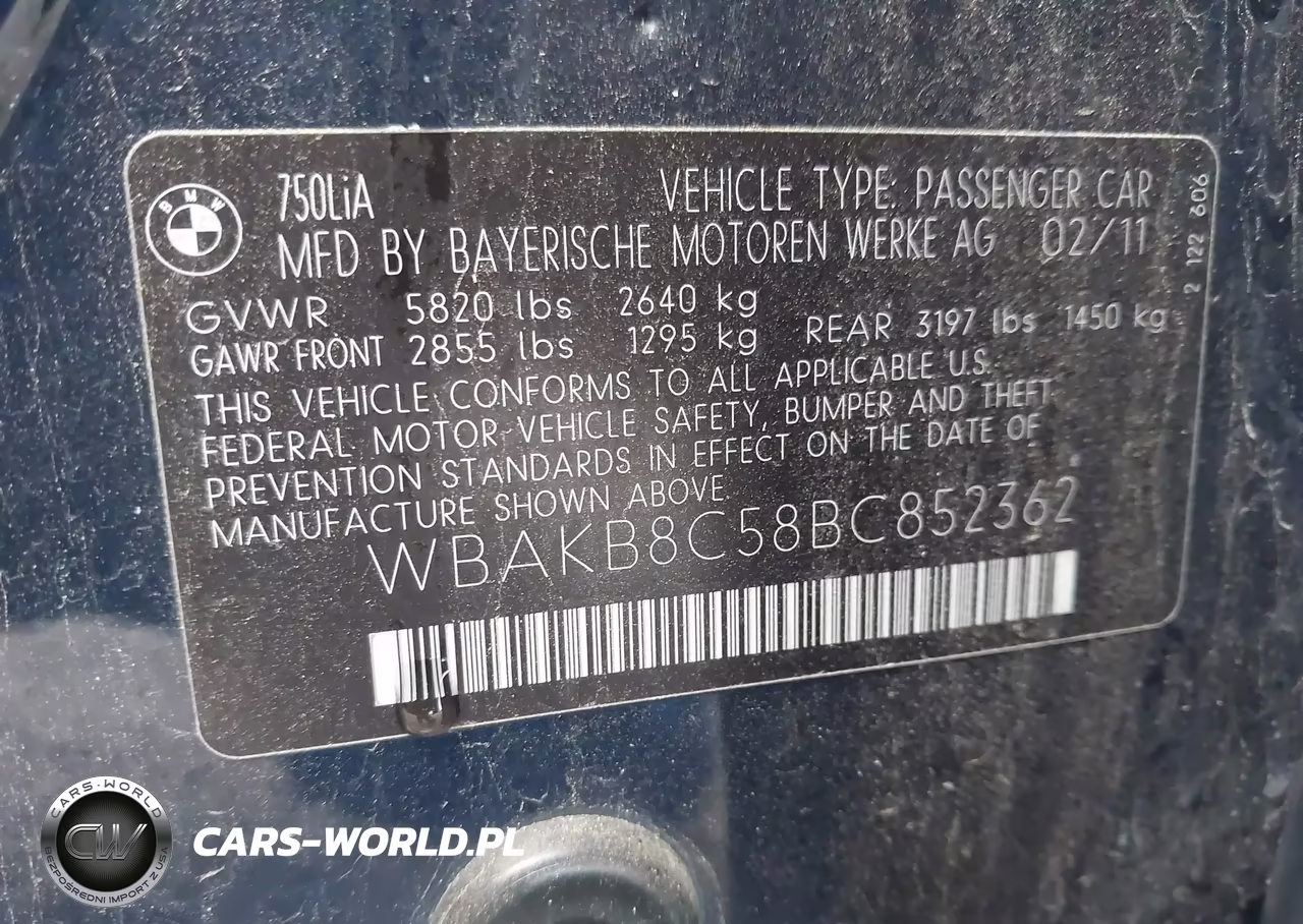2011 BMW 750Li VIN:WBAKB8C58BC852362 - 9