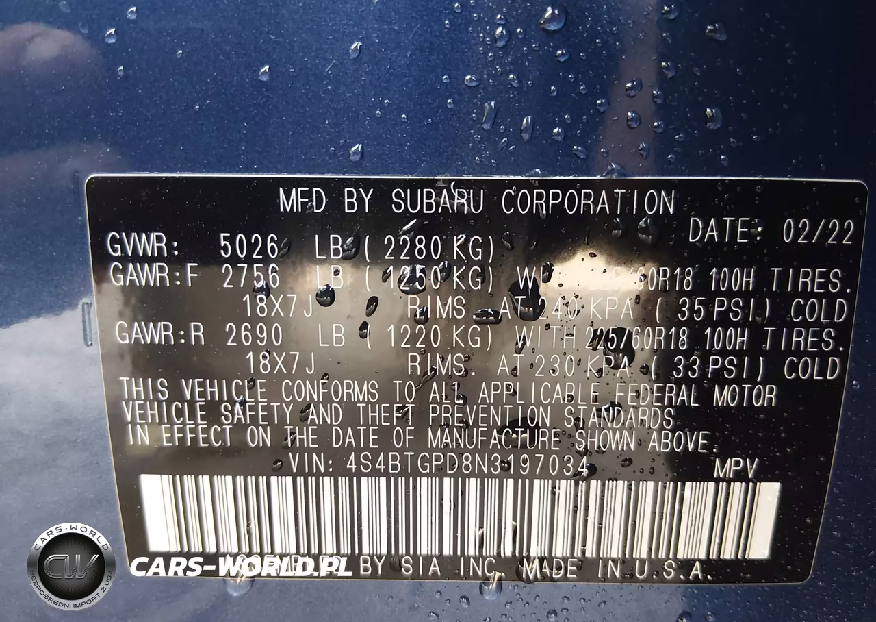 2022 Subaru Outback Touring VIN:4S4BTGPD8N3197034 - 9