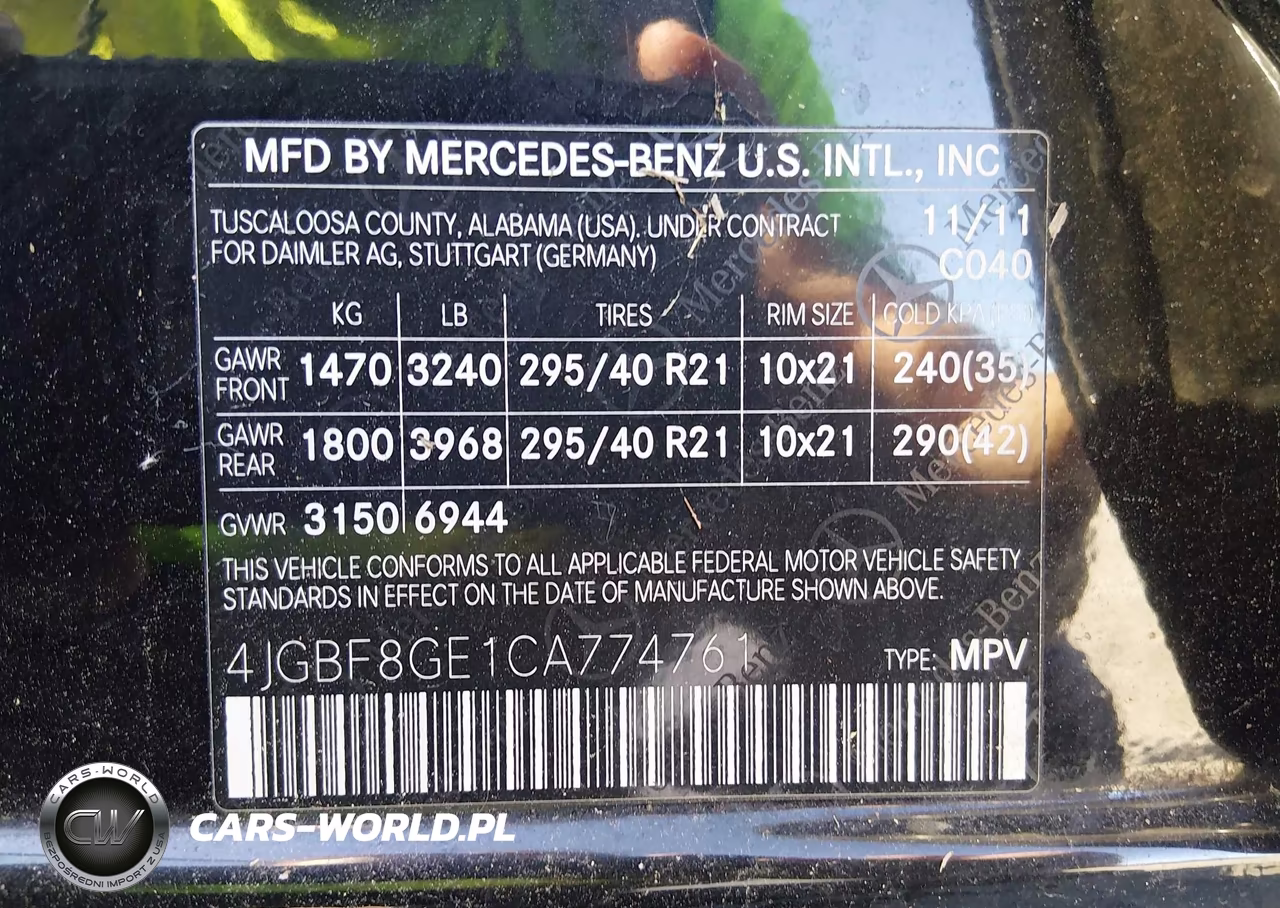 2012 Mercedes-Benz Gl 550 4Matic VIN:4JGBF8GE1CA774761 - 9