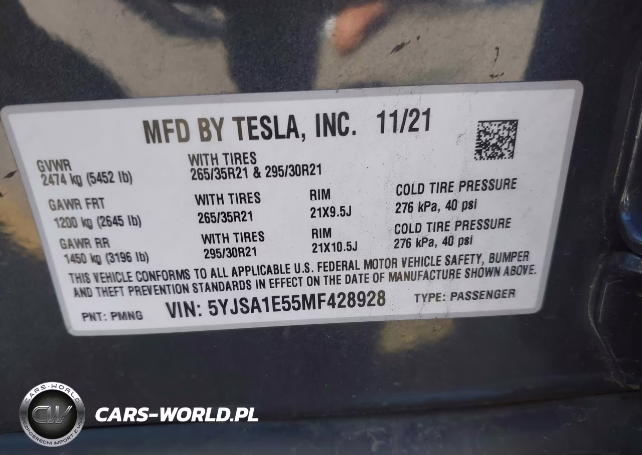 2021 Tesla Model S Long Range Dual Motor All-Wheel Drive VIN:5YJSA1E55MF428928 - 9