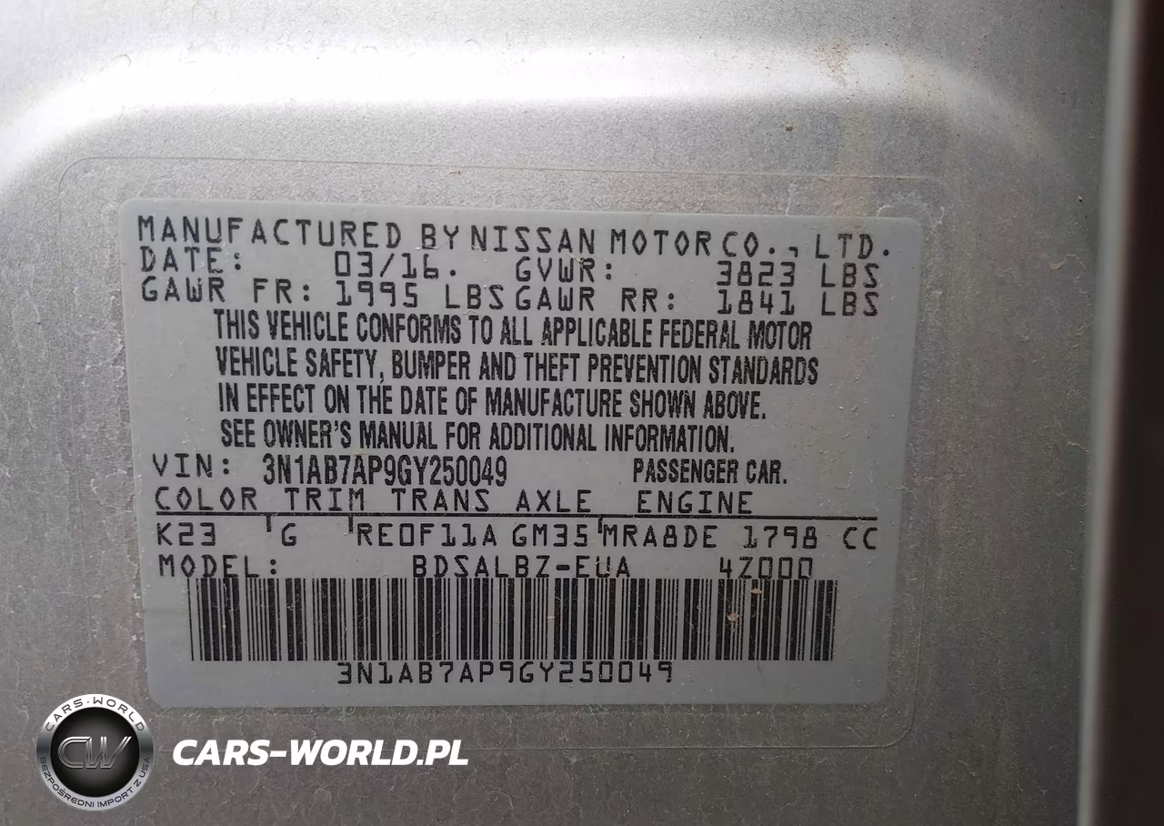2016 Nissan Sentra Fe+ S-S-Sl-Sr-Sv VIN:3N1AB7AP9GY250049 - 9