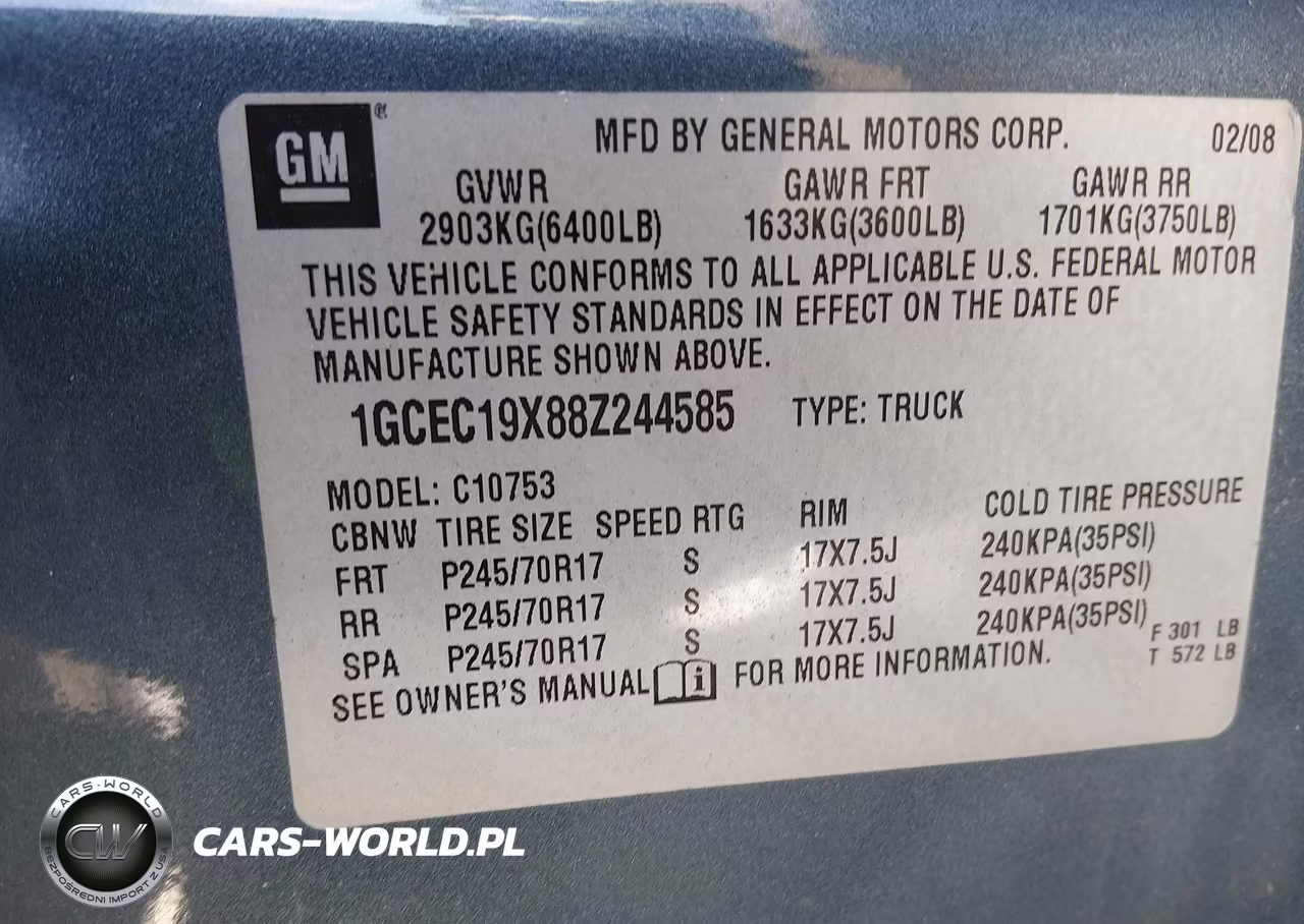 2008 Chevrolet Silverado 1500 Work Truck VIN:1GCEC19X88Z244585 - 9