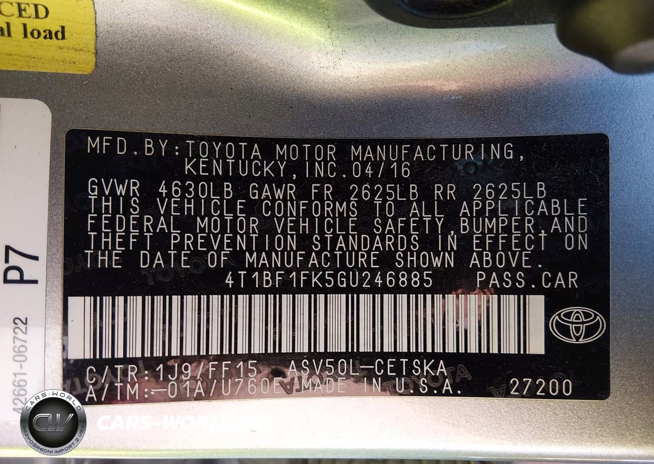 2016 Toyota Camry Se VIN:4T1BF1FK5GU246885 - 9