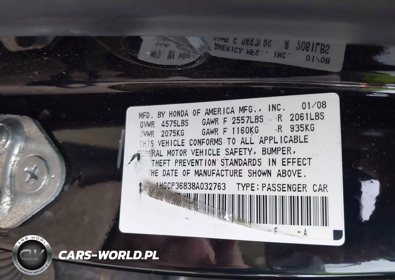 2008 Honda Accord 3.5 Ex-L VIN:1HGCP36838A032763 - 9