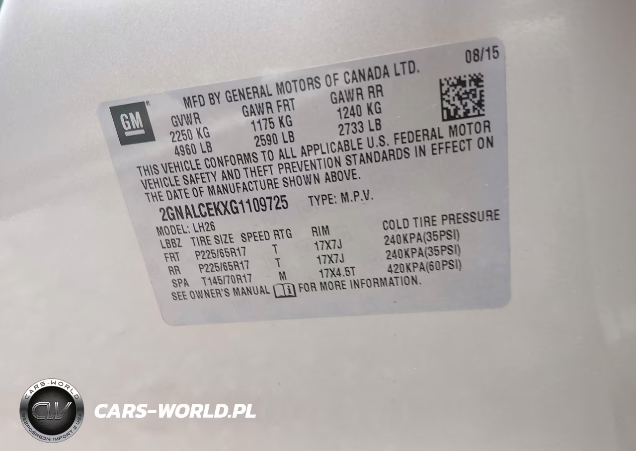 2016 Chevrolet Equinox Lt VIN:2GNALCEKXG1109725 - 9