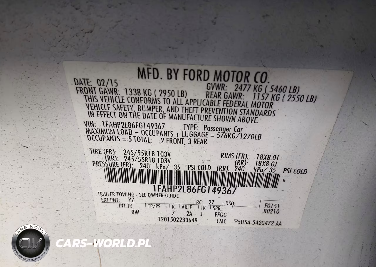 2015 Ford Police Interceptor VIN:1FAHP2L86FG149367 - 9