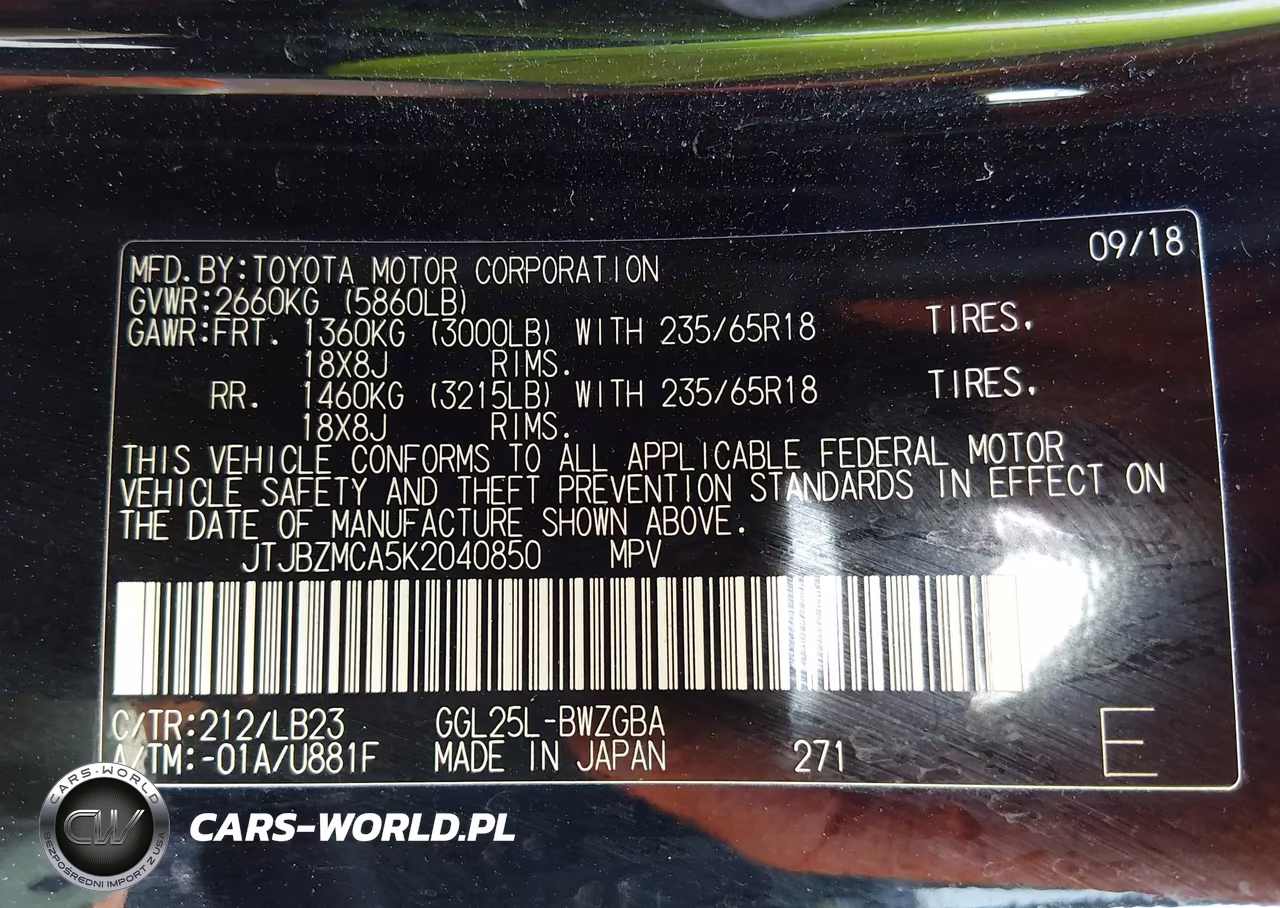 2019 Lexus Rx 350 VIN:JTJBZMCA5K2040850 - 9