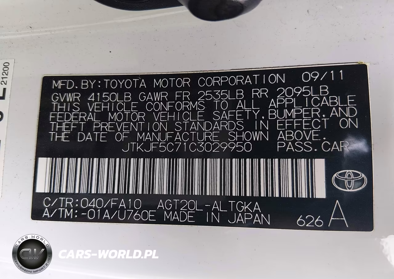 2012 Scion Tc VIN:JTKJF5C71C3029950 - 9