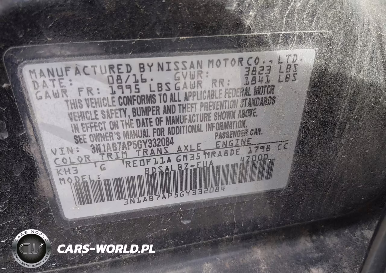 2016 Nissan Sentra S VIN:3N1AB7AP5GY332084 - 9