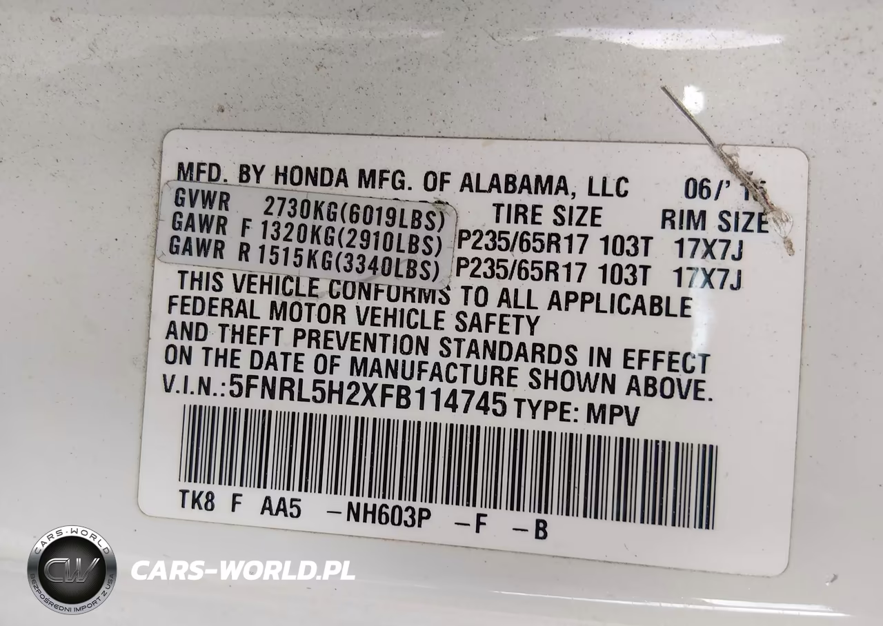 2015 Honda Odyssey Lx VIN:5FNRL5H2XFB114745 - 9