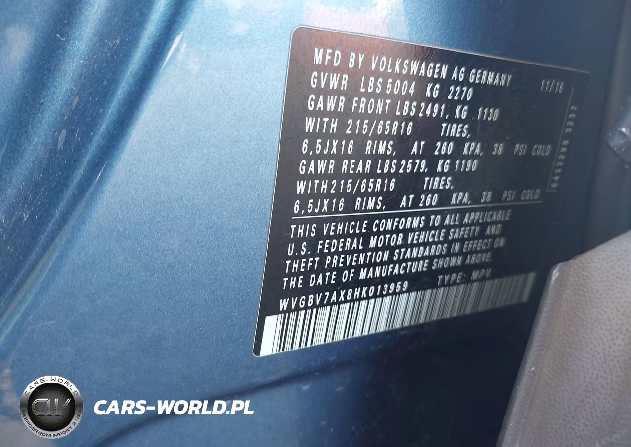 2017 Volkswagen Tiguan 2.0T-2.0T S VIN:WVGBV7AX8HK013959 - 9