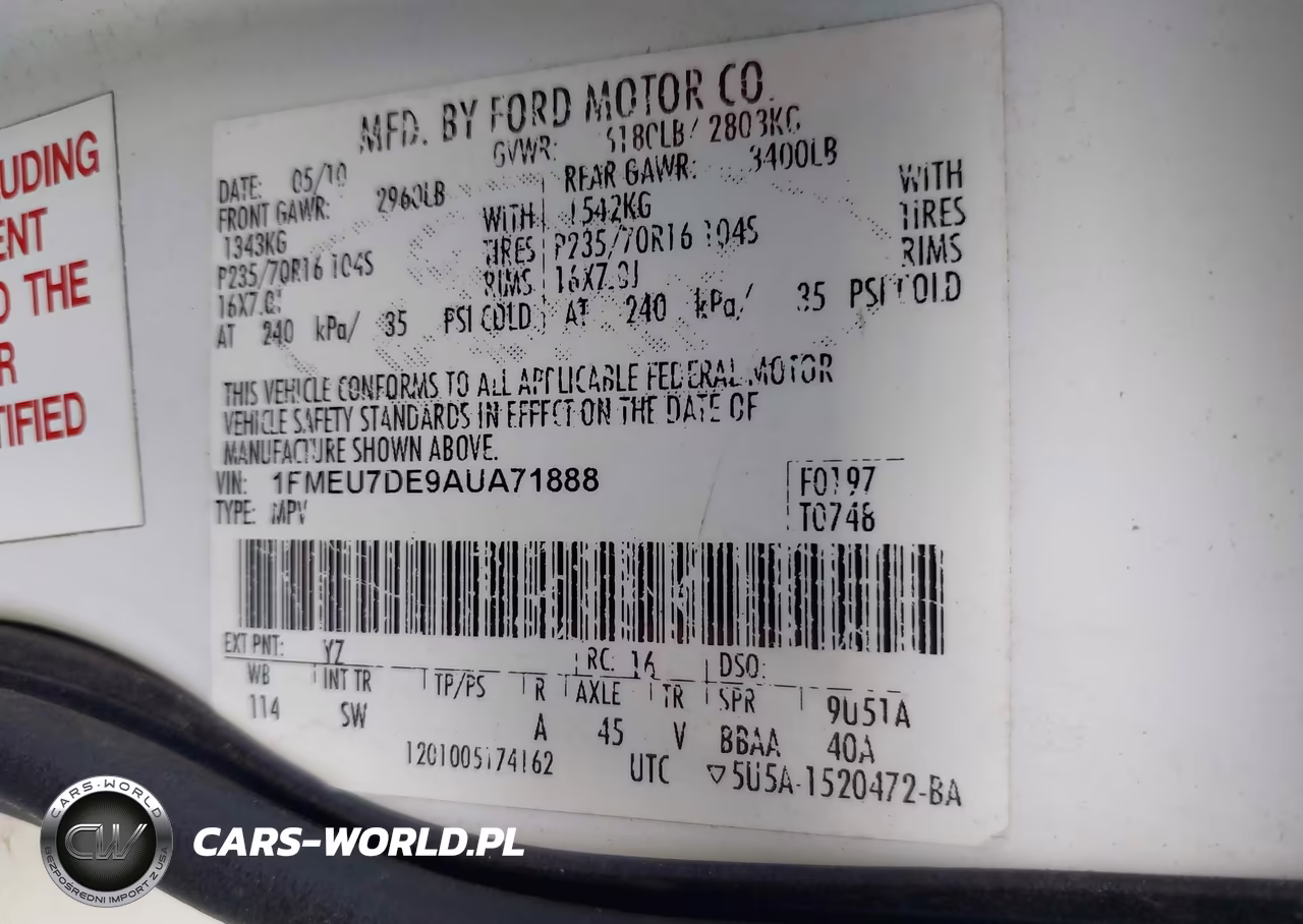 2010 Ford Explorer Xlt VIN:1FMEU7DE9AUA71888 - 9