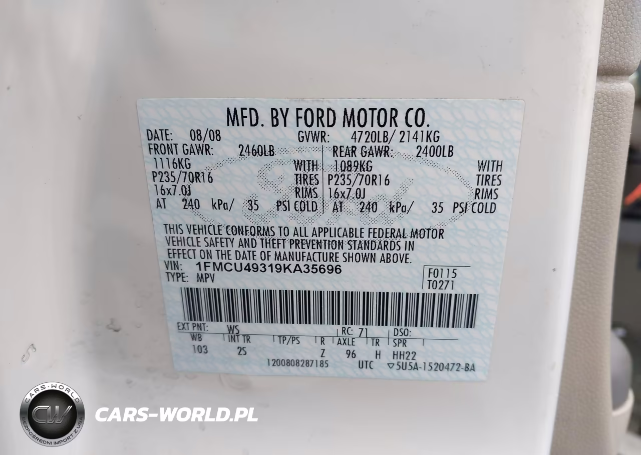 2009 Ford Escape Hybrid Limited VIN:1FMCU49319KA35696 - 9