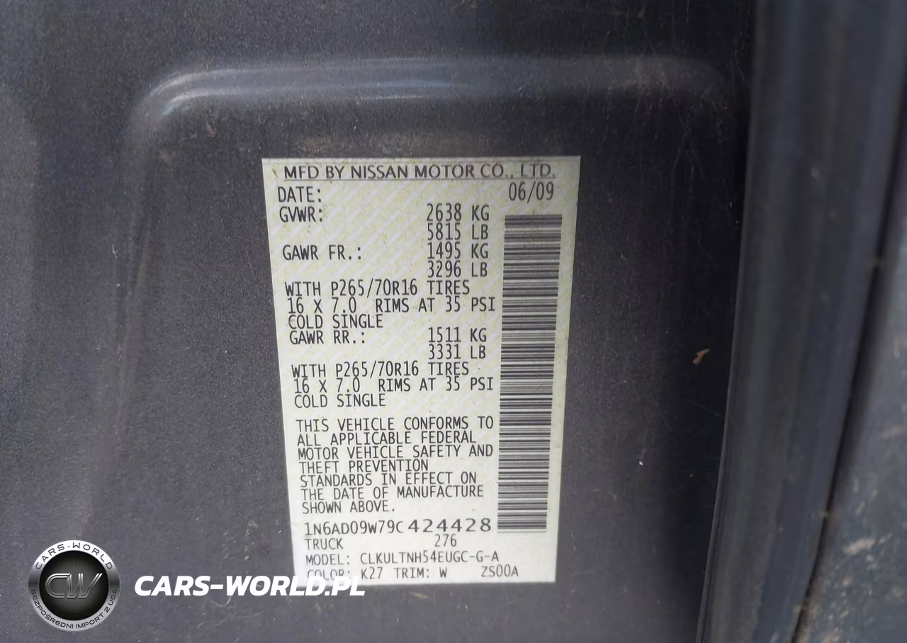 2009 Nissan Frontier Se VIN:1N6AD09W79C424428 - 9