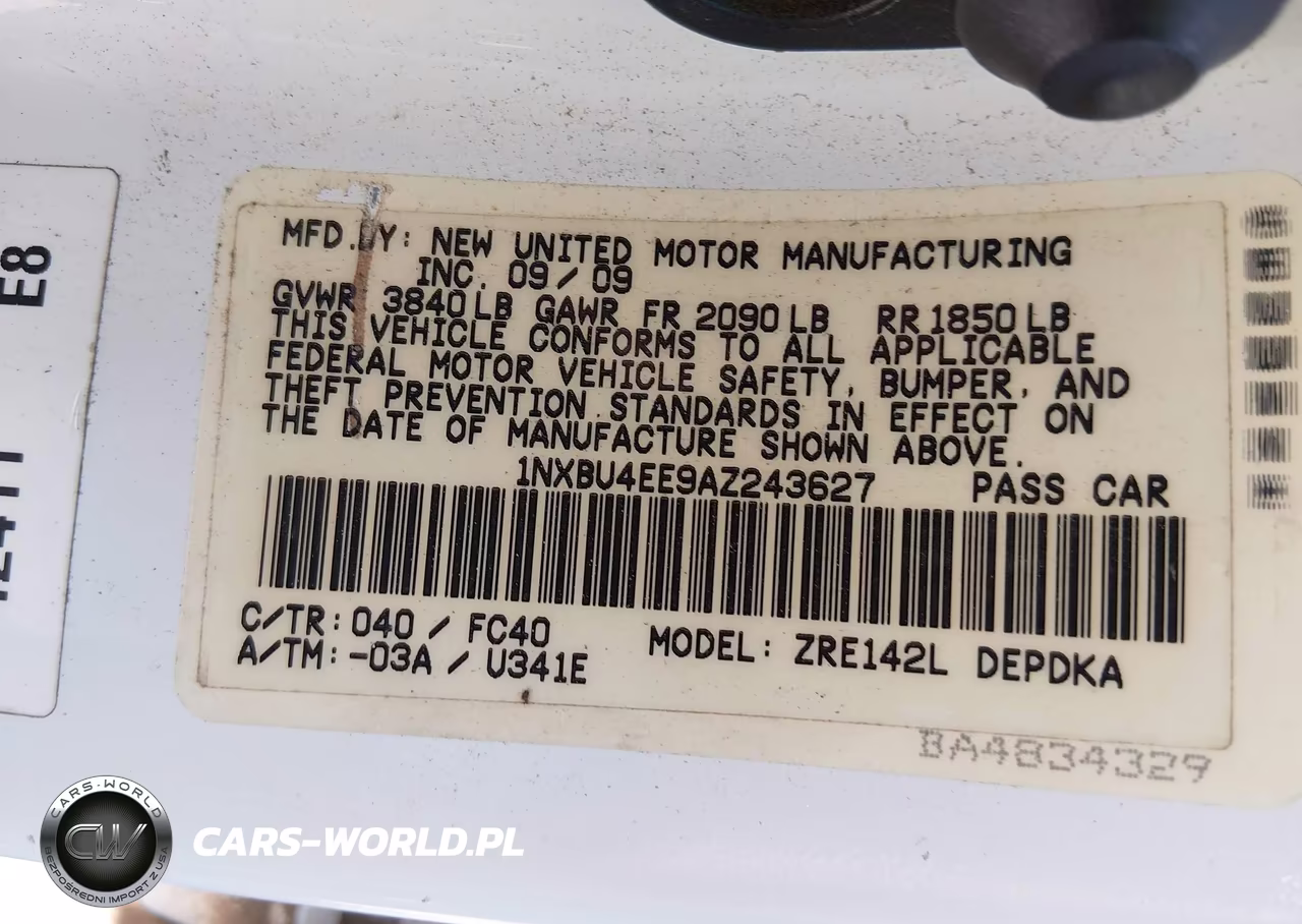 2010 Toyota Corolla Le VIN:1NXBU4EE9AZ243627 - 9