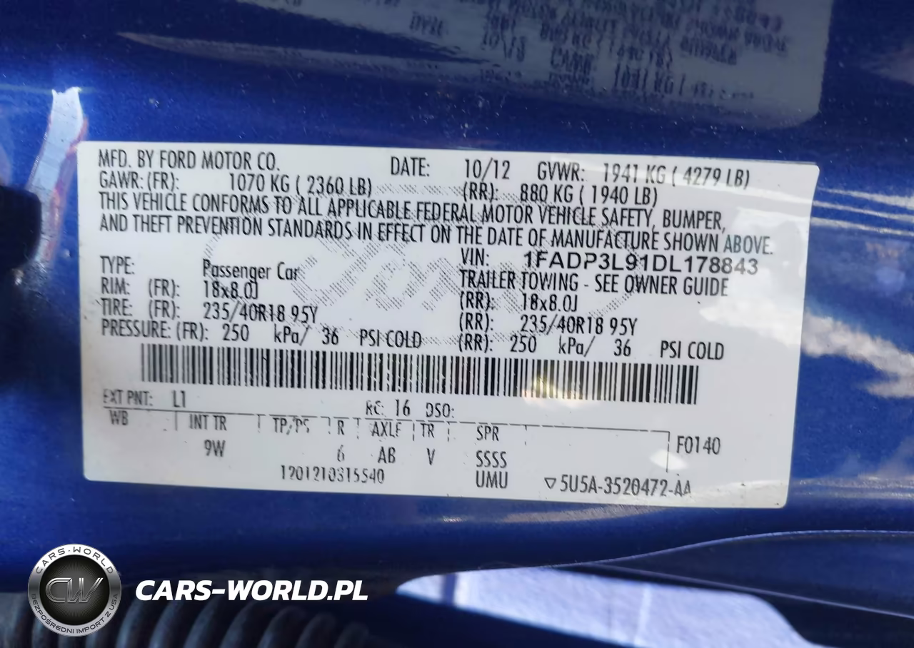 2013 Ford Focus St VIN:1FADP3L91DL178843 - 9