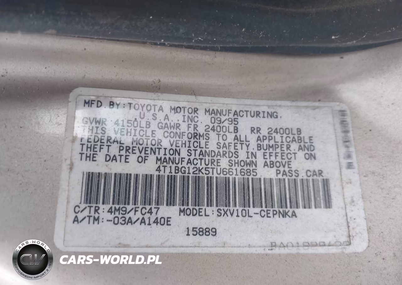1996 Toyota Camry Dx-Le-Xle VIN:4T1BG12K5TU661685 - 9