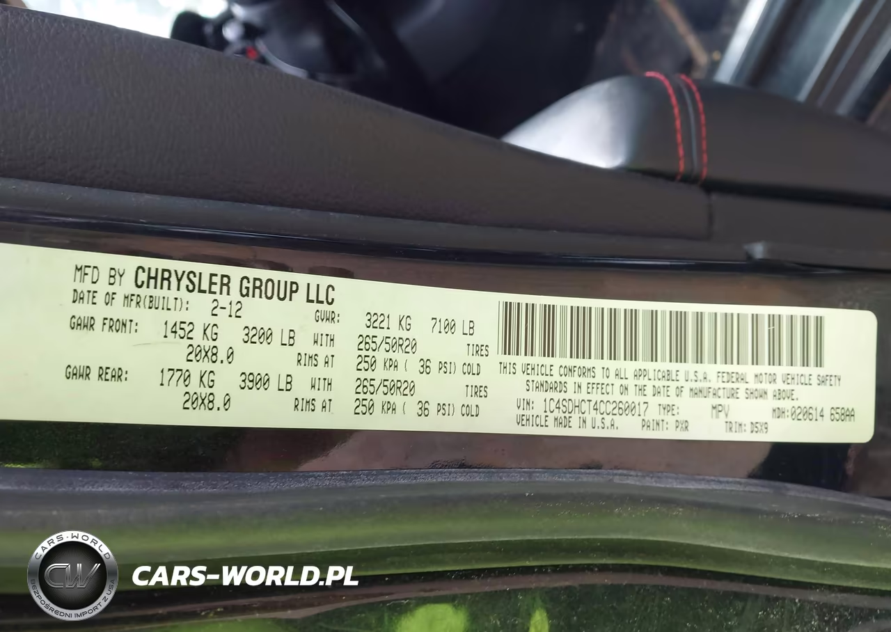 2012 Dodge Durango R-T VIN:1C4SDHCT4CC260017 - 9