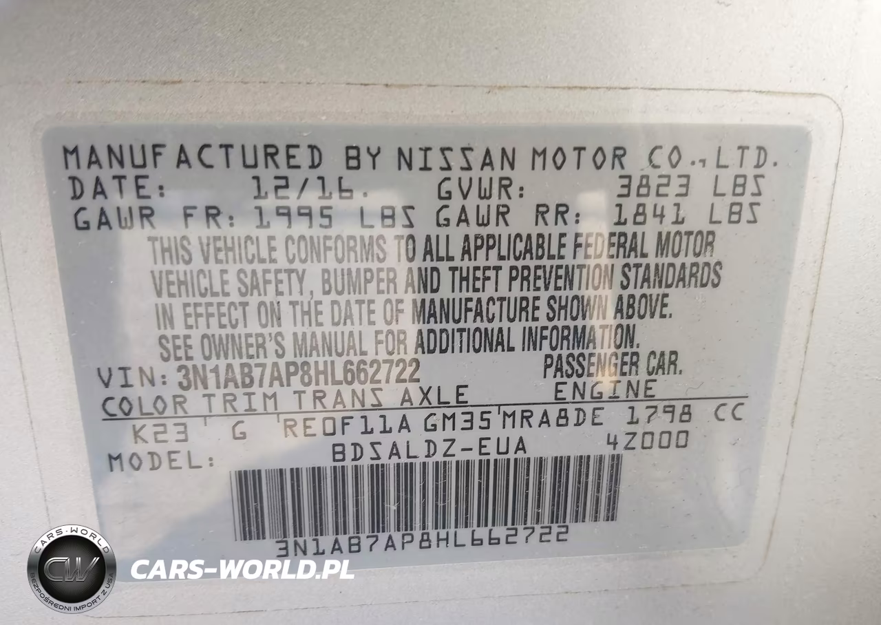 2017 Nissan Sentra Sv VIN:3N1AB7AP8HL662722 - 9