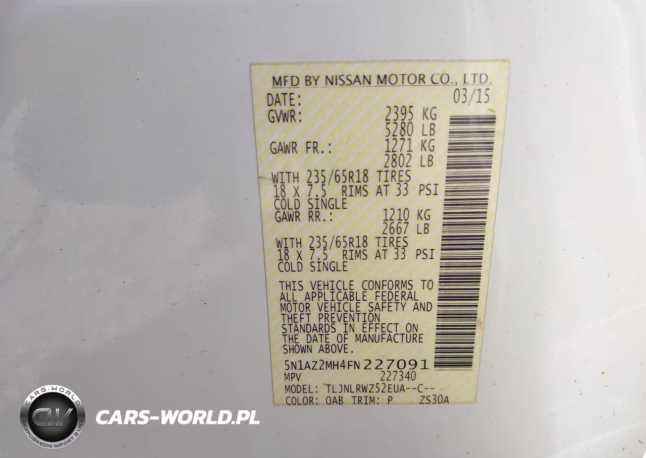 2015 Nissan Murano Sl VIN:5N1AZ2MH4FN227091 - 9